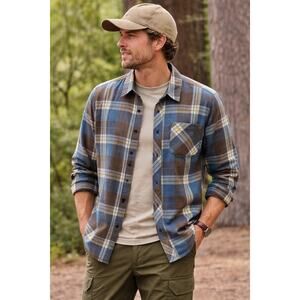 Alaskan Hardgear Duluth Trading Co Plaid Button Up Shirt Men’s M Blue Outdoor